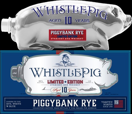 ピギーバンク WhistlePig Red White & Blue Piggybank Decanter - NC ABC Commission